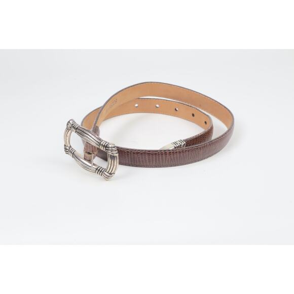 Vintage Brown Skinny Leather Belt Women’s Minimal Classic Size M main image 5